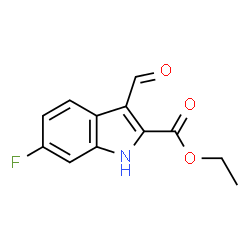 1H-INDOLE-2-CARBOXYLIC ACID,6-FLUORO-3-FORMYL-,ETHYL ESTER Structure