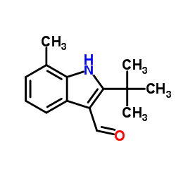 7-Methyl-2-(2-methyl-2-propanyl)-1H-indole-3-carbaldehyde Structure