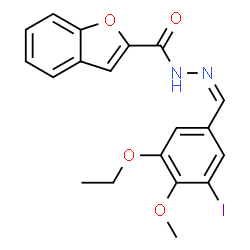 2-Benzofurancarboxylicacid,[(3-ethoxy-5-iodo-4-methoxyphenyl)methylene]hydrazide(9CI) Structure