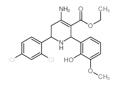 3-Pyridinecarboxylicacid,4-amino-6-(2,4-dichlorophenyl)-1,2,5,6-tetrahydro-2-(2-hydroxy-3-methoxyphenyl)-,ethyl ester picture