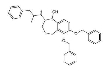 1,2-Dibenzyloxy-5-hydroxy-6-(α-methylphenylaethylamino)-6,7,8,9-tetrahydro-5-H-benzocyclohepten结构式