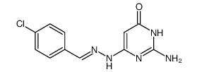 4-chloro-benzaldehyde (2-amino-6-oxo-1,6-dihydro-pyrimidin-4-yl)-hydrazone结构式