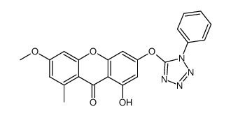 1-hydroxy-6-methoxy-8-methyl-3-(1-phenyl-1H-tetrazol-5-yloxy)-xanthen-9-one Structure