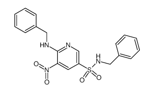 N-benzyl 6-benzylamino-5-nitro-3-pyridinesulfonamide结构式