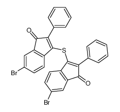 6-bromo-3-(5-bromo-3-oxo-2-phenylinden-1-yl)sulfanyl-2-phenylinden-1-one结构式