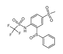 N-(2-Benzenesulfinyl-4-methanesulfonyl-phenyl)-C,C,C-trifluoro-methanesulfonamide结构式