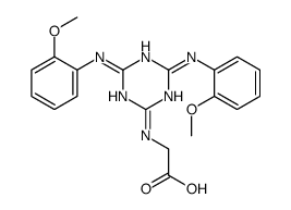 2-[[4,6-bis(2-methoxyanilino)-1,3,5-triazin-2-yl]amino]acetic acid Structure