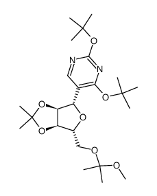 2,4-di-tert-butoxy-5-((3aS,4S,6R,6aR)-6-(((2-methoxypropan-2-yl)oxy)methyl)-2,2-dimethyltetrahydrofuro[3,4-d][1,3]dioxol-4-yl)pyrimidine Structure