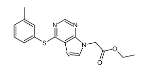 ethyl 2-[6-(3-methylphenyl)sulfanylpurin-9-yl]acetate结构式