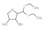 D-Ribose, 2,5-anhydro-,diethyl dithioacetal (9CI) structure