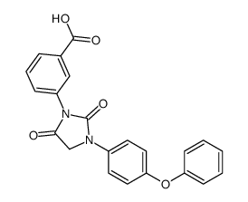 3-[2,5-dioxo-3-(4-phenoxyphenyl)imidazolidin-1-yl]benzoic acid Structure