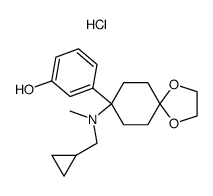 4-(m-hydroxyphenyl)-4-(N-methyl-N-cyclopropylmethylamino)cyclohexanone ethylene ketal hydrochloride结构式