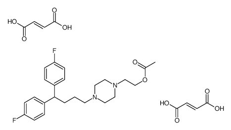 2-[4-[4,4-bis(4-fluorophenyl)butyl]piperazin-1-yl]ethyl acetate,(E)-but-2-enedioic acid结构式