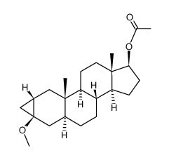 3β-Methoxy-2α,3α-methylene-5α-androstan-17β-ol acetate结构式