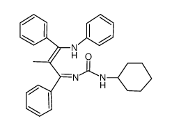 N-Cyclohexyl-N'-(2-methyl-1,3-diphenyl-3-phenylamino-2-propenylidene)urea结构式