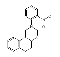 2-(2-nitrophenyl)-1,3,4a,5,6,10b-hexahydrobenzo[f][1,3]benzoxazine结构式
