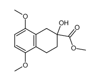 (+/-)-methyl 2-hydroxy-5,8-dimethoxy-1,2,3,4-tetrahydronaphthalene-2-carboxylate结构式