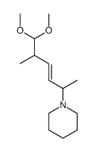 (E)-1-(6,6-dimethoxy-5-methylhex-3-en-2-yl)piperidine结构式