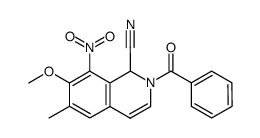N-benzoyl-1-cyano-7-methoxy-6-methyl-8-nitro-1,2-dihydroisoquinoline结构式
