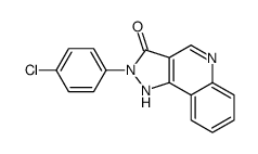 2-(4-chlorophenyl)-2,5-dihydropyrazolo(4,3-c)quinoline-3(3H)-one Structure
