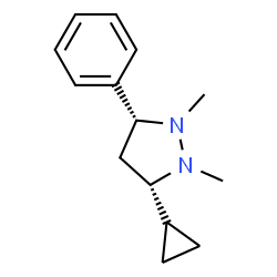 Pyrazolidine, 3-cyclopropyl-1,2-dimethyl-5-phenyl-, cis- (9CI) Structure