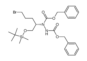 (S)-2-(N,N'-dibenzyloxycarbonylhydrazino)-5-bromo-1-(tert-butyldimethylsiloxy)pentane Structure