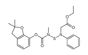 ethyl 2-(N-[(2,2-dimethyl-3H-1-benzofuran-7-yl)oxycarbonyl-methylamino]sulfanylanilino)acetate结构式