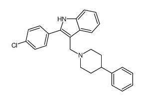2-(4-chlorophenyl)-3-[(4-phenylpiperidin-1-yl)methyl]-1H-indole Structure