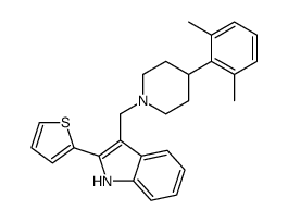 3-[[4-(2,6-dimethylphenyl)piperidin-1-yl]methyl]-2-thiophen-2-yl-1H-indole结构式