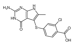 4-[(2-amino-6-methyl-3,4-dihydro-4-oxo-7H-pyrrolo[2,3-d]pyrimidin-5-yl)thio]-2'-chlorobenzoic acid Structure