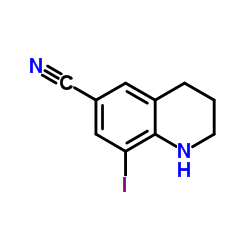 8-Iodo-1,2,3,4-tetrahydro-6-quinolinecarbonitrile结构式