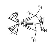 (C5H5)2Zr(NCCD3)3(2+)结构式