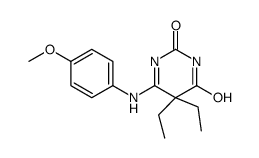 2,4(3H,5H)-Pyrimidinedione, 6-((4-methoxyphenyl)amino)-5,5-diethyl-结构式