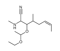 3-(1-ethoxyethoxy)-4-methyl-2-(methylamino)oct-6-enenitrile结构式