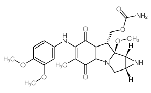 Azirino[2,3:3,4]pyrrolo[1,2-a]indole-4,7-dione, 8-[[(aminocarbonyl)oxy]methyl]-6-[(3,4-dimethoxyphenyl)amino]-1, 1a,2,8,8a,8b-hexahydro-8a-methoxy-5-methyl-, [1aR-(1a.alpha., 8.beta.,8a.alpha.,8b.alph结构式
