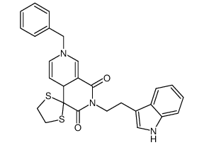 2'-(2-(1H-indol-3-yl)ethyl)-7'-benzyl-4a',7'-dihydro-1'H-spiro[[1,3]dithiolane-2,4'-[2,7]naphthyridine]-1',3'(2'H)-dione结构式