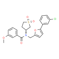 N-{[5-(3-chlorophenyl)-2-furyl]methyl}-N-(1,1-dioxidotetrahydro-3-thienyl)-3-methoxybenzamide结构式
