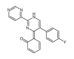 6-[5-(4-fluorophenyl)-2-pyrimidin-4-yl-1H-pyrimidin-6-ylidene]cyclohexa-2,4-dien-1-one结构式