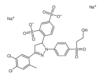 disodium 4-[3-(4,5-dichloro-2-methylphenyl)-4,5-dihydro-1-[4-[(2-hydroxyethyl)sulphonyl]phenyl]-1H-pyrazol-5-yl]benzene-1,3-disulphonate structure