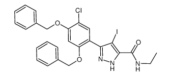 5-(2,4-bis(benzyloxy)-5-chlorophenyl)-4-iodo-2H-pyrazole-3-carboxylic acid ethylamide结构式