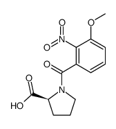 (2S)-N-(3-methoxy-2-nitrobenzoyl)proline Structure