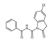 N-benzoyl-5-chloro-2-oxo-3H-indole-1-carboxamide结构式
