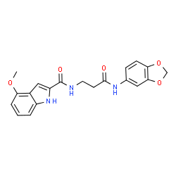 N-[3-(1,3-Benzodioxol-5-ylamino)-3-oxopropyl]-4-methoxy-1H-indole-2-carboxamide Structure