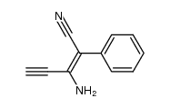 2-amino-1-cyano-1-phenylbut-1-en-3-yne Structure