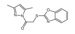 2-(1,3-benzoxazol-2-ylsulfanyl)-1-(3,5-dimethylpyrazol-1-yl)ethanone Structure