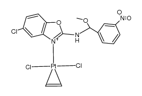 trans-PtCl2(C2H4)(ClC6H3ONCNHCH(OCH3)C6H4-3-NO2) Structure