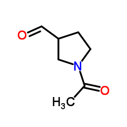 (+)-1-ACETYL-3-PYRROLIDINECARBOXALDEHYDE结构式