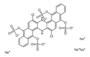 Tetrasodium 7,16-dichloro-6,15-dihydroanthrazine-5,9,14,18-tetrayltetrakis(sulphate) Structure