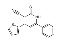 6-phenyl-4-(thiophen-2-yl)-2-thioxo-1,2,3,4-tetrahydropyridine-3-carbonitrile结构式