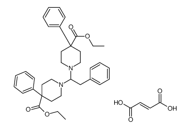 ethyl 1-[1-(4-ethoxycarbonyl-4-phenylpiperidin-1-ium-1-yl)-2-phenylethyl]-4-phenylpiperidine-4-carboxylate,(Z)-4-hydroxy-4-oxobut-2-enoate Structure